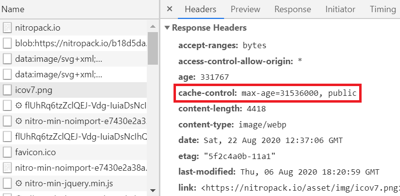 Maxage, public headers