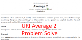 uri average 2 1006 problem solve