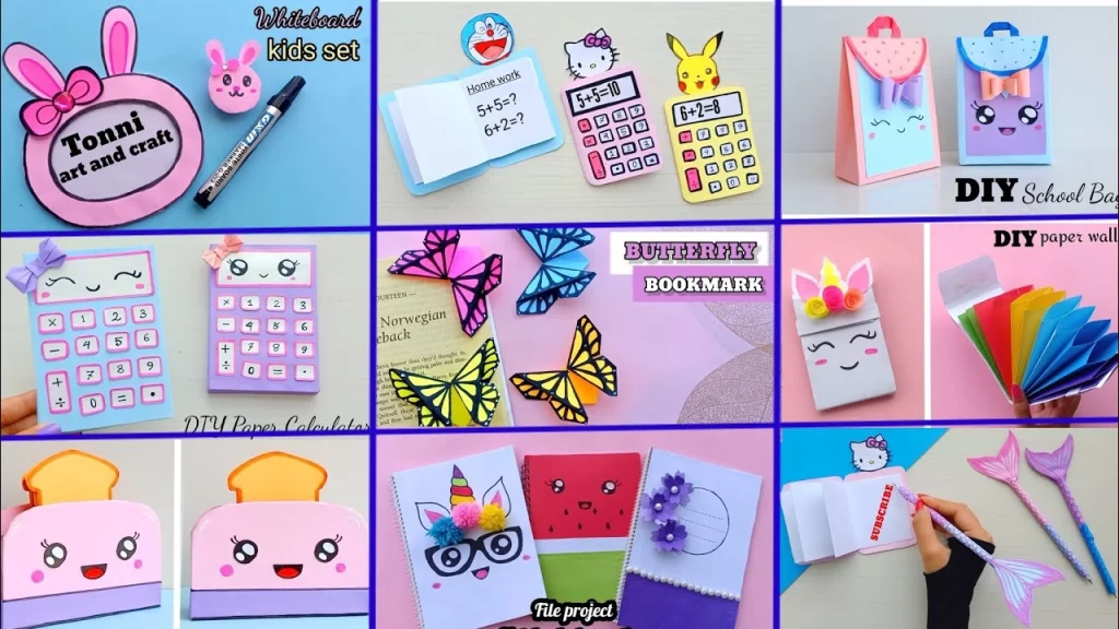 9 EASY CRAFT IDEAS | School Craft Idea/ DIY Craft/ School hacks/ Origami craft/paper mini gift idea