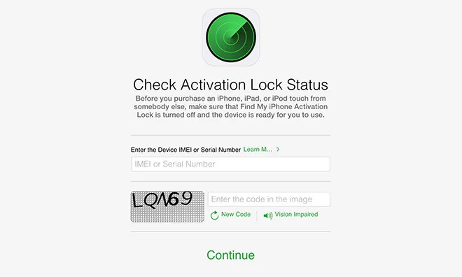 iCloud Activation Lock Status
